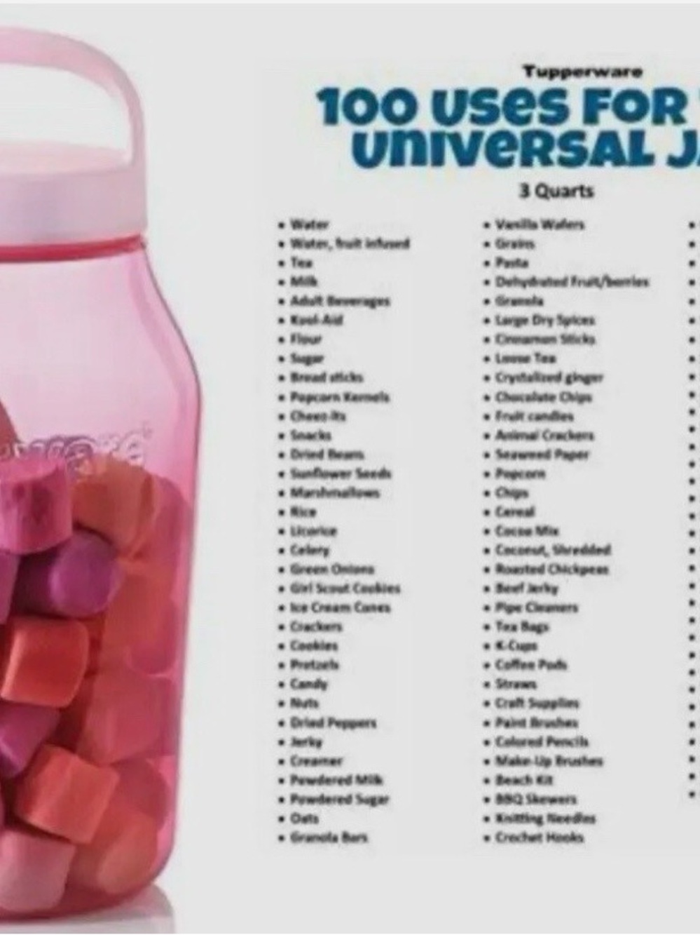 Tupperware Universal  Jar Pink  Air tag - Picture 2 of 16